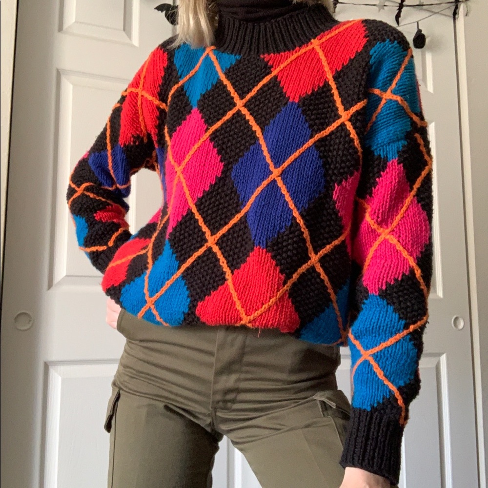 VINTAGE / argyle sweater